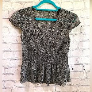 Ann Taylor Slightly Sheer Peplum Blouse, size 2P